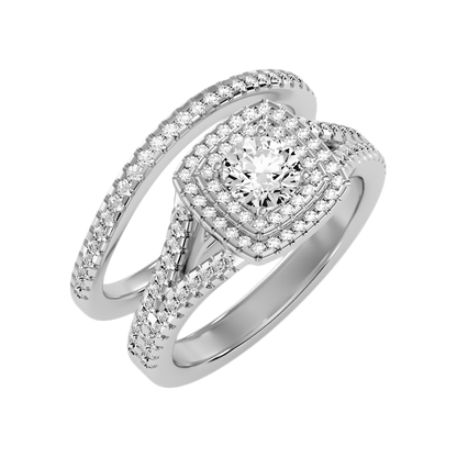 Light Bridal Ring Set In 925 Sterling Silver - One