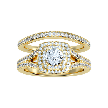 Light Bridal Ring Set In 925 Sterling Silver - Ten