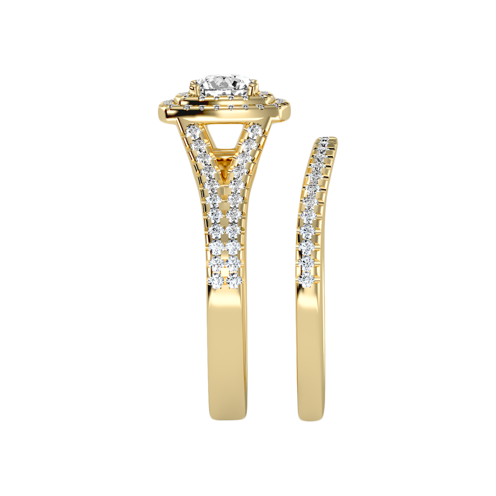 Light Bridal Ring Set In 925 Sterling Silver - Eleven