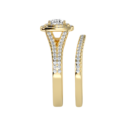Light Bridal Ring Set In 925 Sterling Silver - Eleven