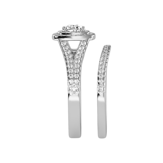Light Bridal Ring Set In 925 Sterling Silver - Two