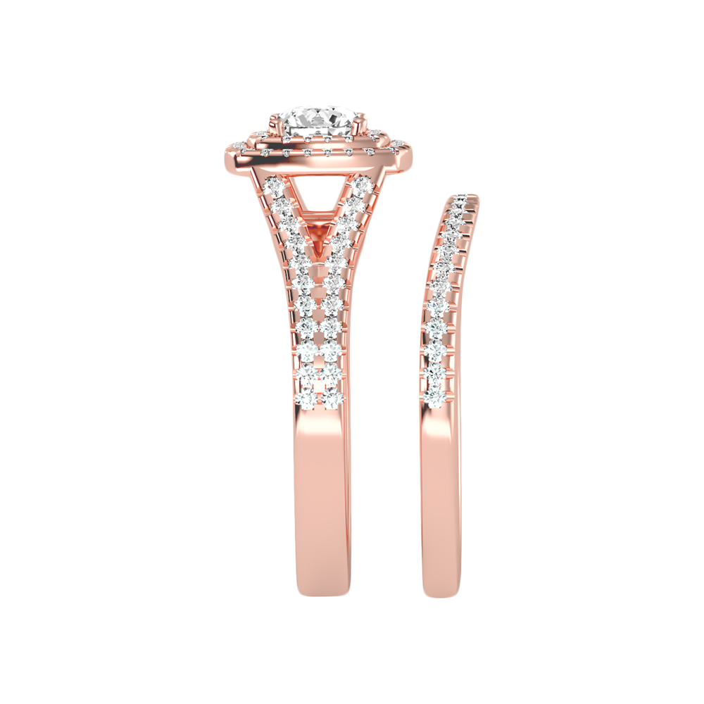 Light Bridal Ring Set In 925 Sterling Silver - Six