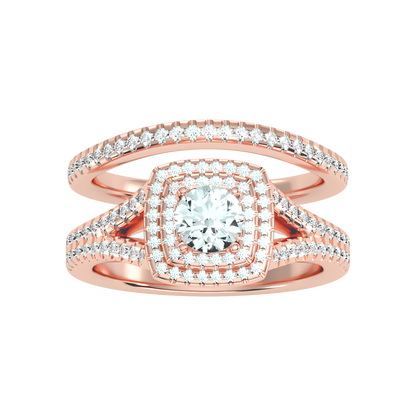 Light Bridal Ring Set In 925 Sterling Silver - Seven