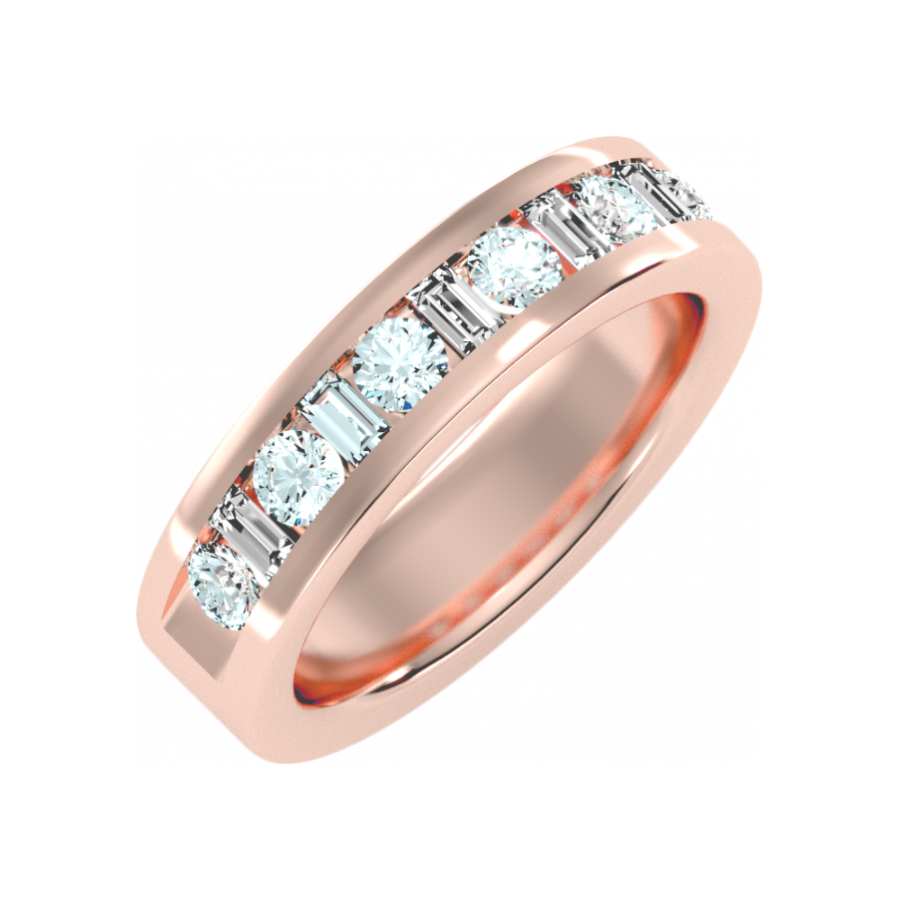 Light Hearted Half Eternity Ring In 925 Sterling Silver - Ten