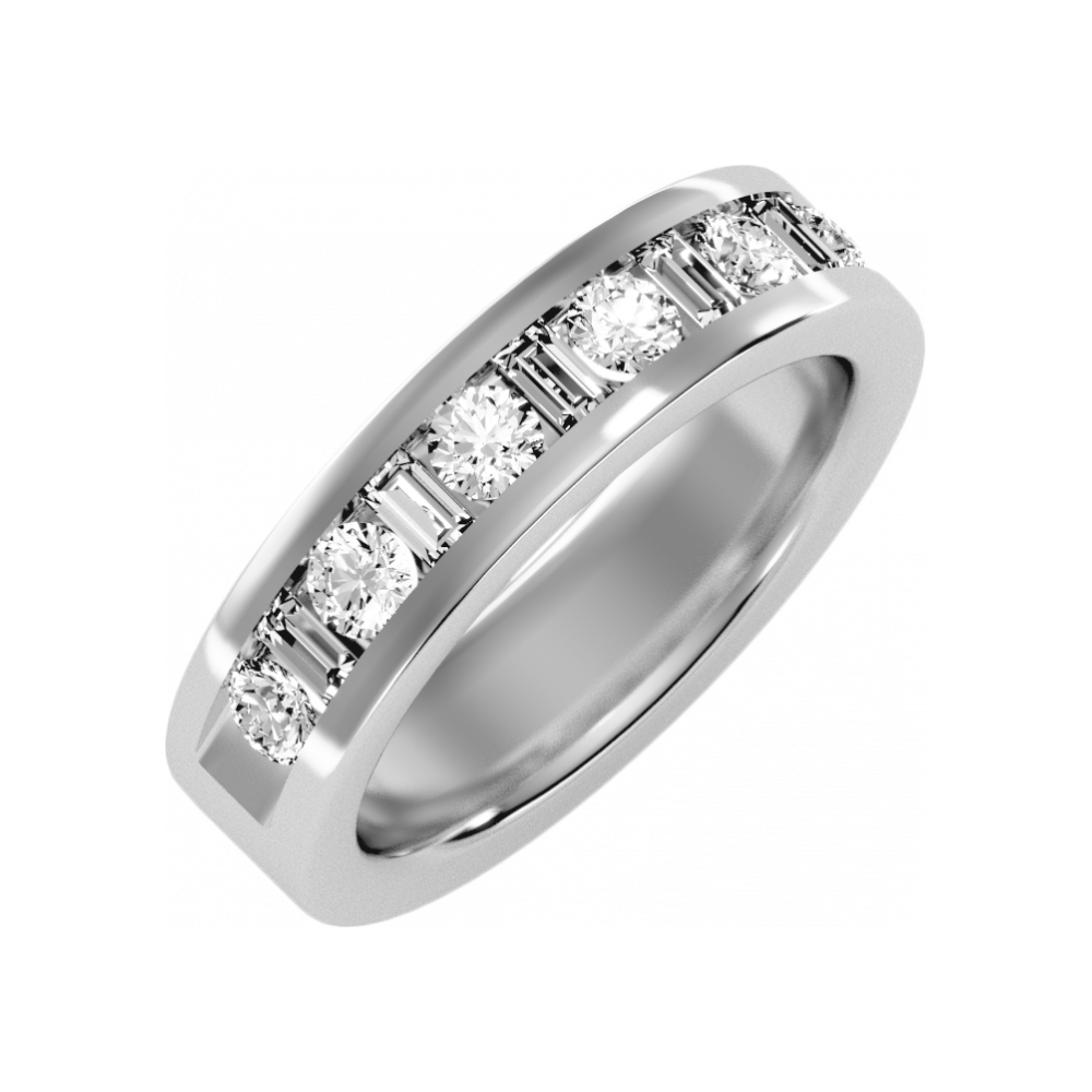 Light Hearted Half Eternity Ring In 925 Sterling Silver - Two