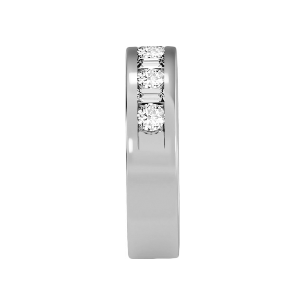 Light Hearted Half Eternity Ring In 925 Sterling Silver - Three