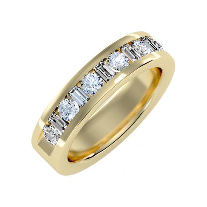 Light Hearted Half Eternity Ring In 925 Sterling Silver - Six
