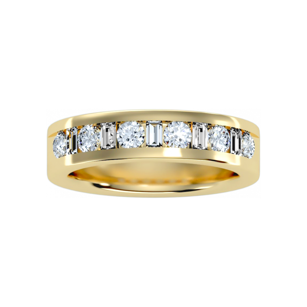 Light Hearted Half Eternity Ring In 925 Sterling Silver - Eight