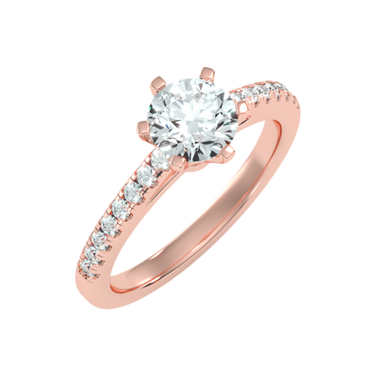 Light Solitaire Ring In 925 Sterling Silver - One