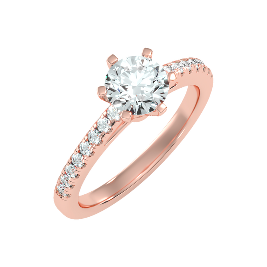 Light Solitaire Ring In 925 Sterling Silver - One