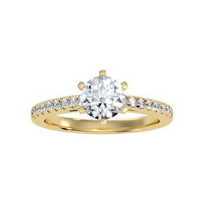 Light Solitaire Ring In 925 Sterling Silver - Ten
