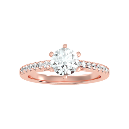Light Solitaire Ring In 925 Sterling Silver - Three