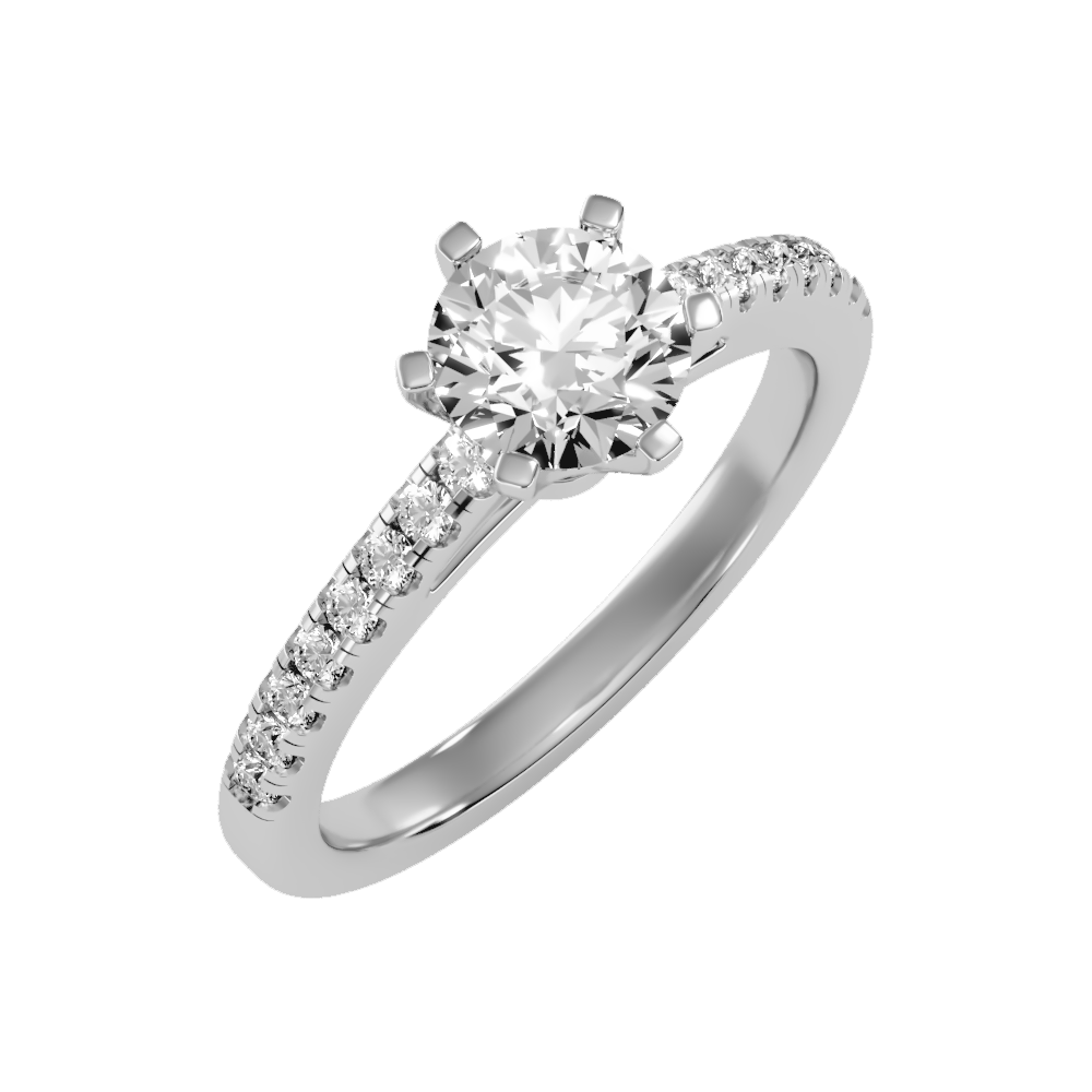 Light Solitaire Ring In 925 Sterling Silver - Five