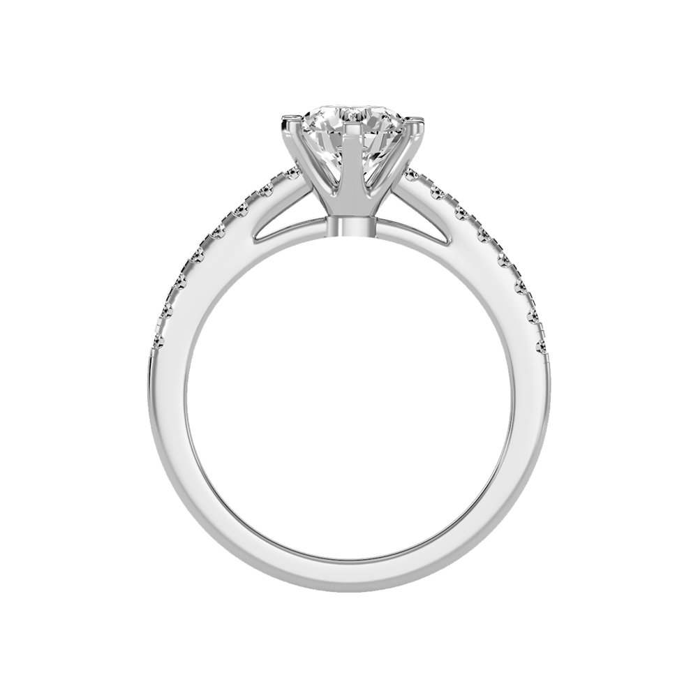 Light Solitaire Ring In 925 Sterling Silver - Eight
