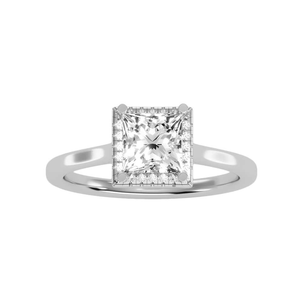 Likeable Halo Ring In 925 Sterling Silver - Three