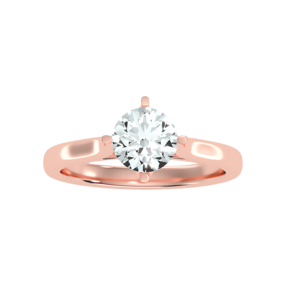 Lilt Solitaire Ring In 925 Sterling Silver - One