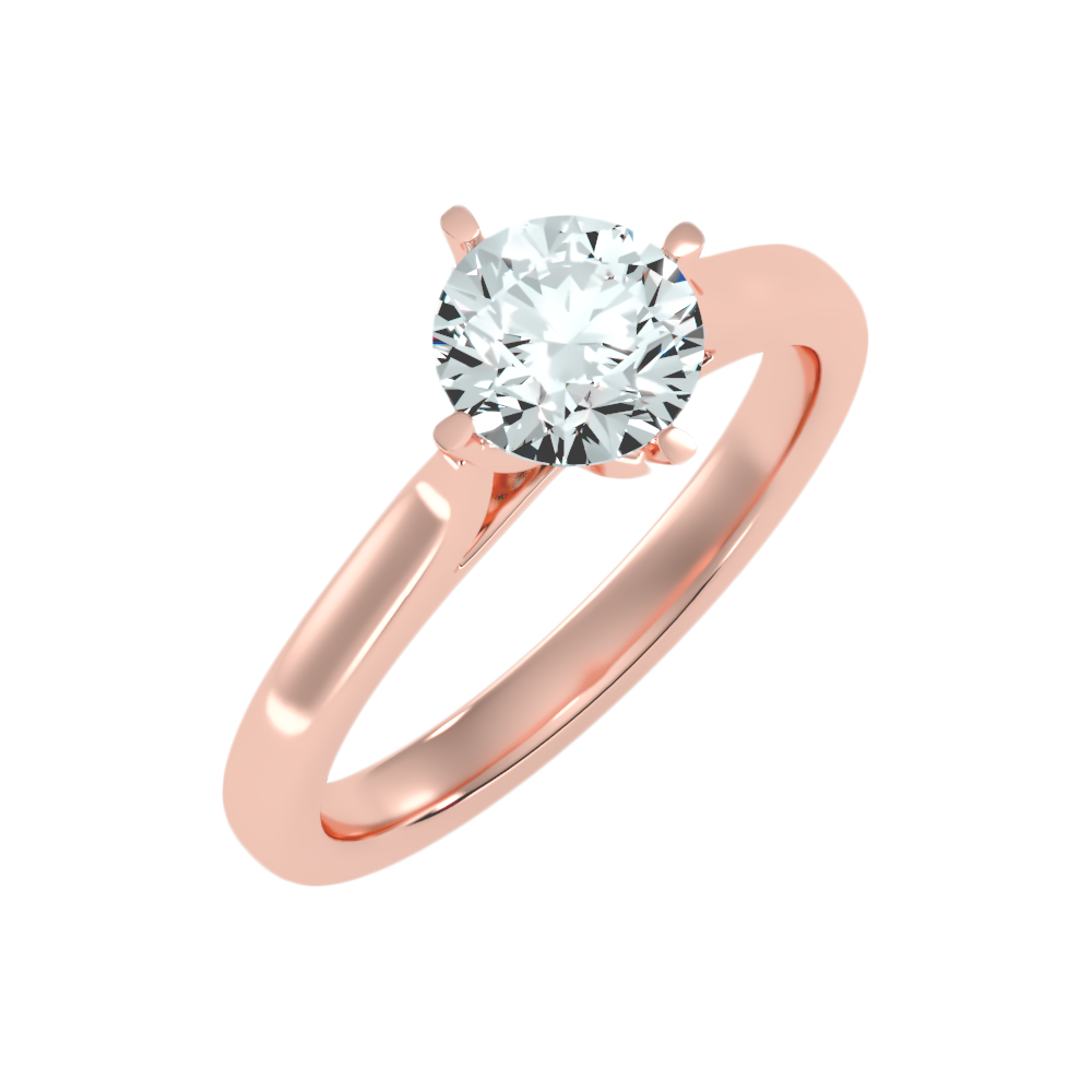 Lilt Solitaire Ring In 925 Sterling Silver - Three