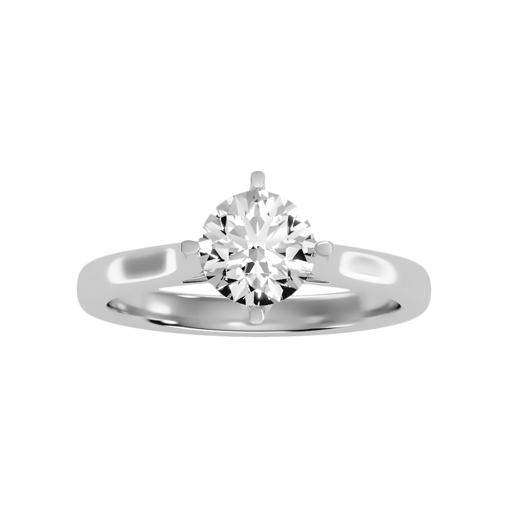 Lilt Solitaire Ring In 925 Sterling Silver - Six