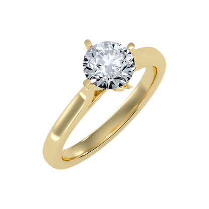 Lilt Solitaire Ring In 925 Sterling Silver - Nine