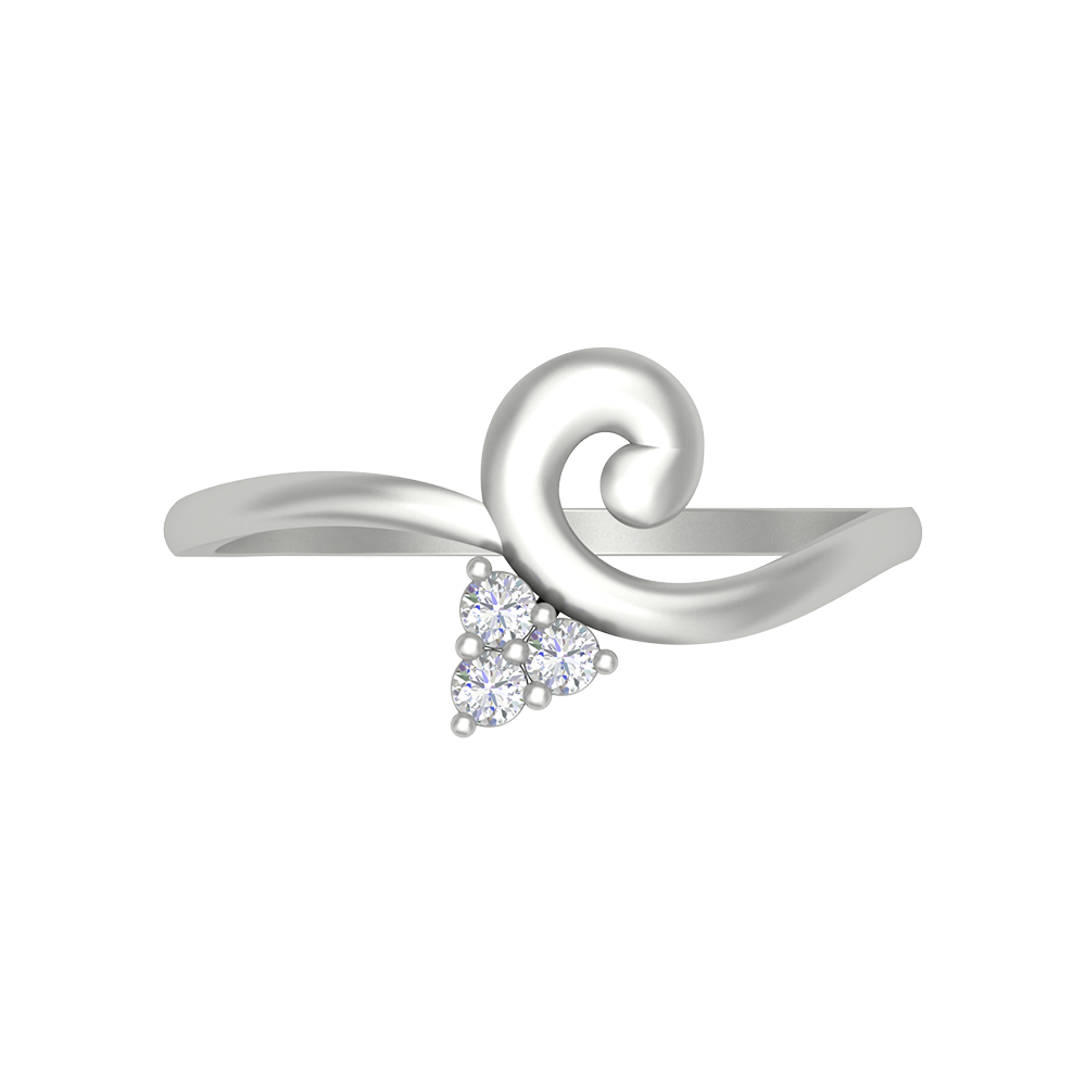 Lily Floral Diamond Band In 925 Sterling Silver - Ten