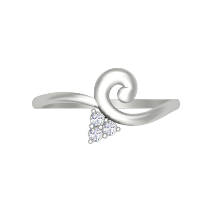 Lily Floral Diamond Band In 925 Sterling Silver - Ten
