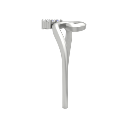 Lily Floral Diamond Band In 925 Sterling Silver - Eleven