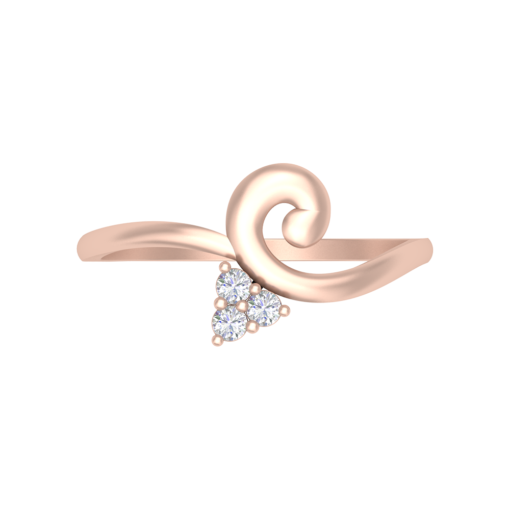 Lily Floral Diamond Band In 925 Sterling Silver - Two