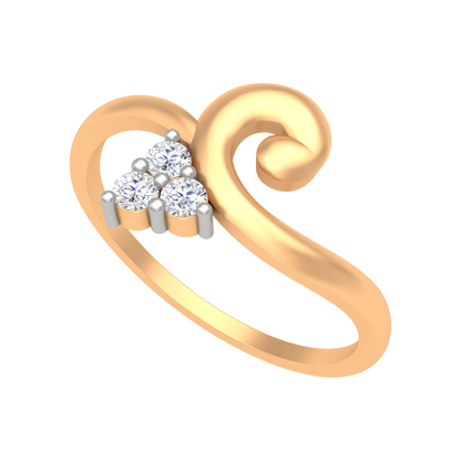 Lily Floral Diamond Band In 925 Sterling Silver - Five