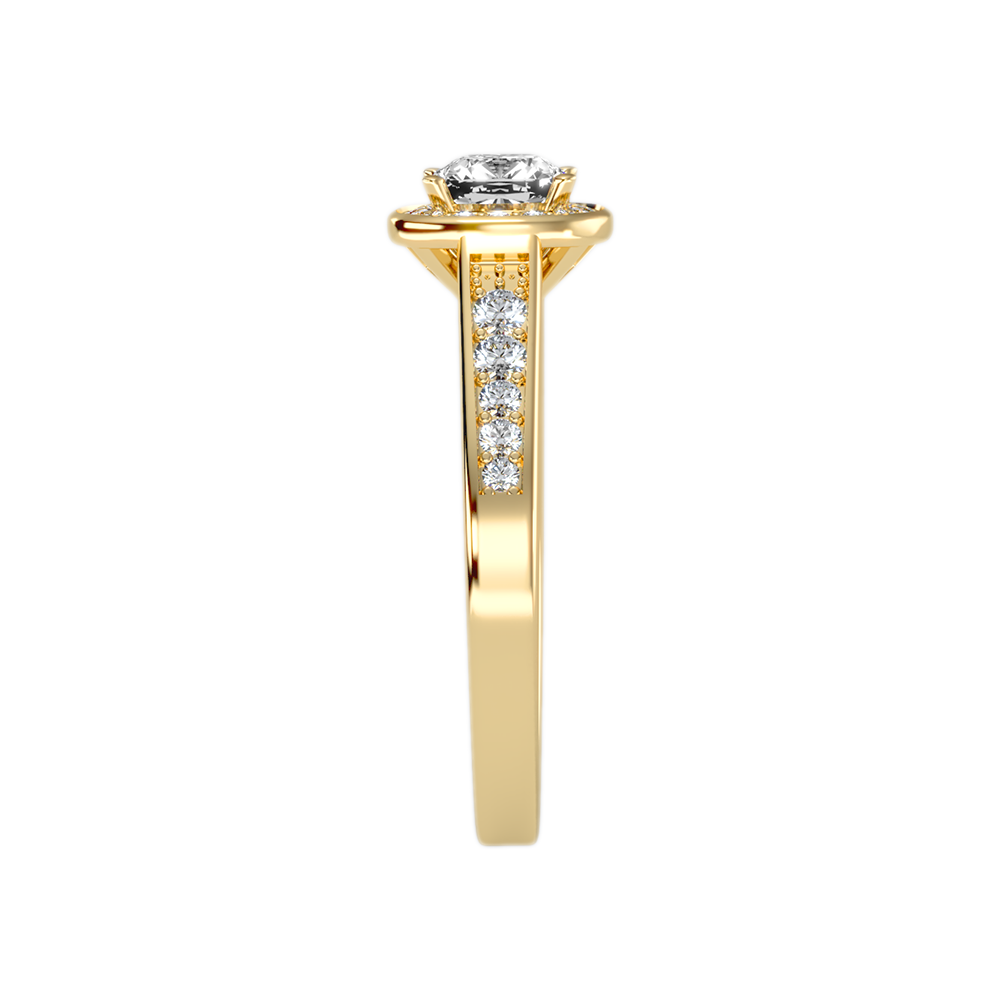 Linda Diamond Halo Ring In 925 Sterling Silver - Eleven