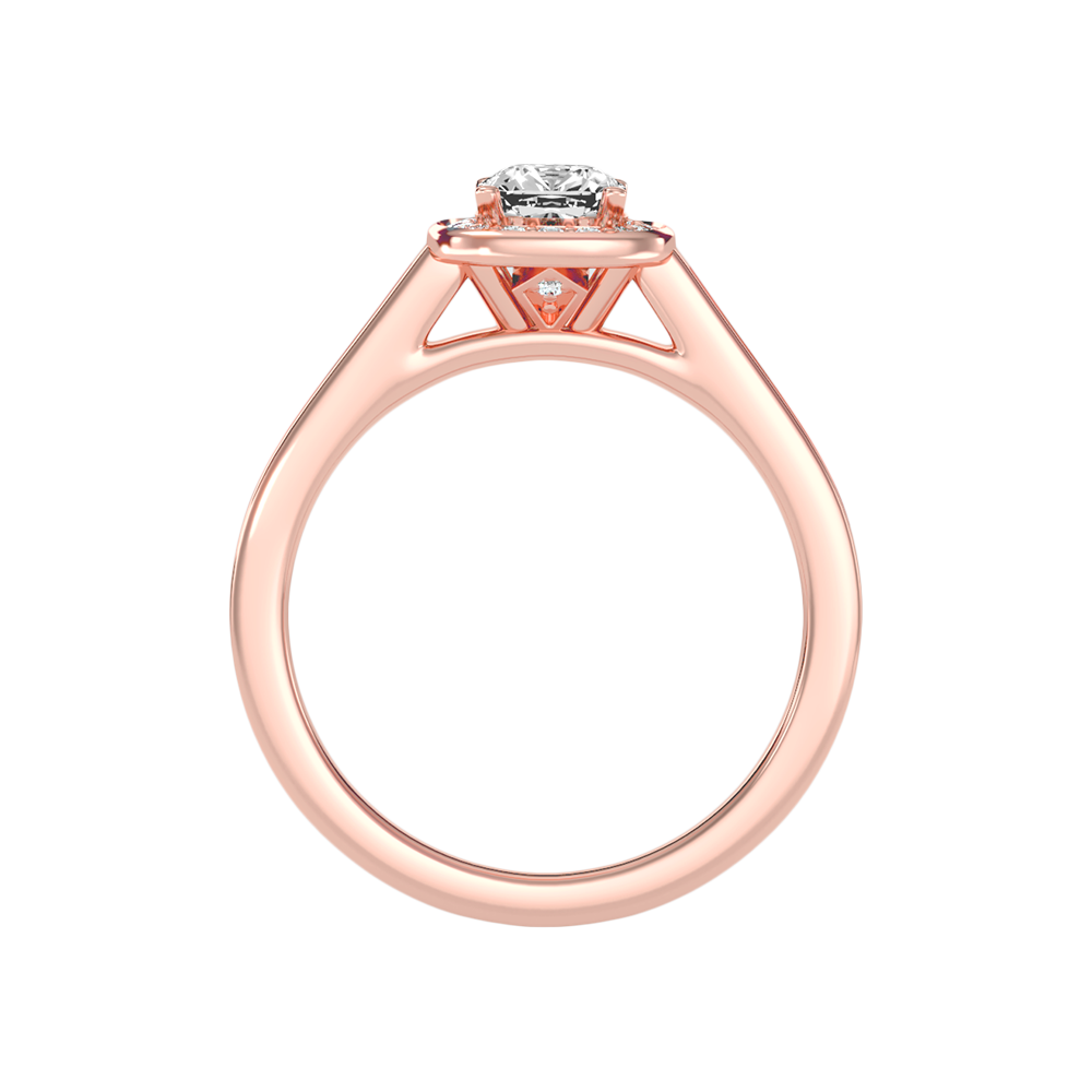 Linda Diamond Halo Ring In 925 Sterling Silver - Six