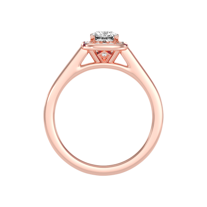 Linda Diamond Halo Ring In 925 Sterling Silver - Six