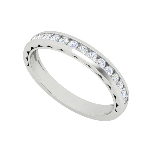 Linda Rosa Diamond Band In 925 Sterling Silver - One