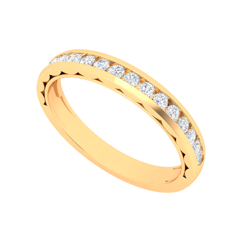 Linda Rosa Diamond Band In 925 Sterling Silver - Nine