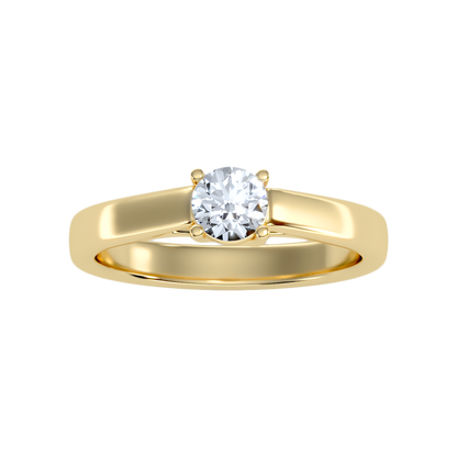 Lindo Solitaire Ring In 925 Sterling Silver - Ten
