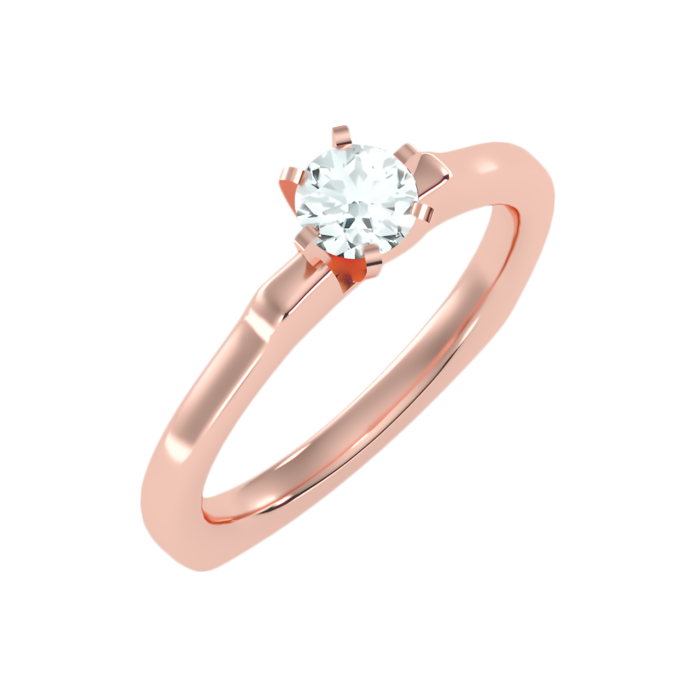 Lissome Solitaire Ring In 925 Sterling Silver - Six