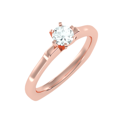 Lissome Solitaire Ring In 925 Sterling Silver - Six