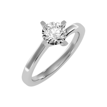Lithe Solitaire Ring In 925 Sterling Silver - One