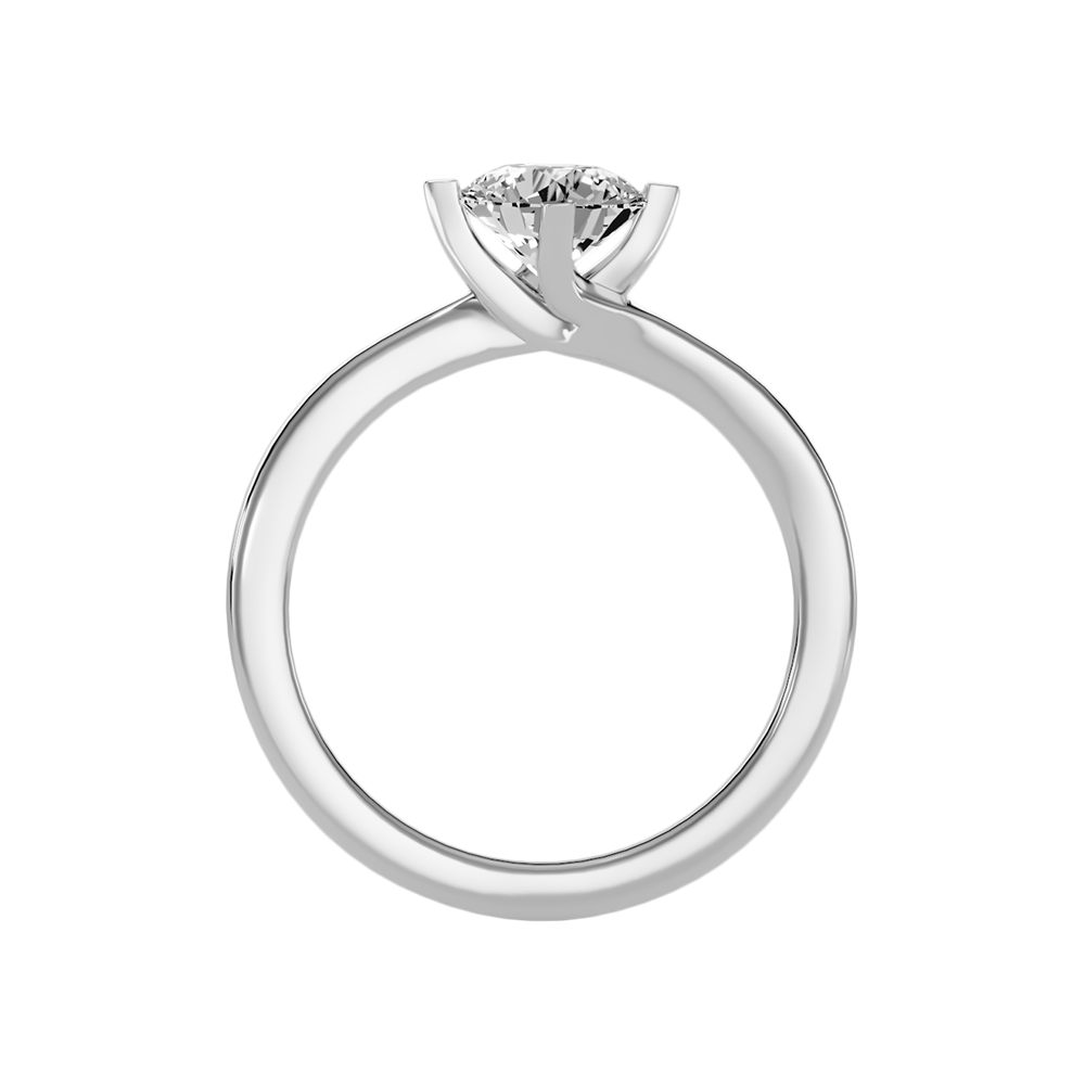Lithe Solitaire Ring In 925 Sterling Silver - Two