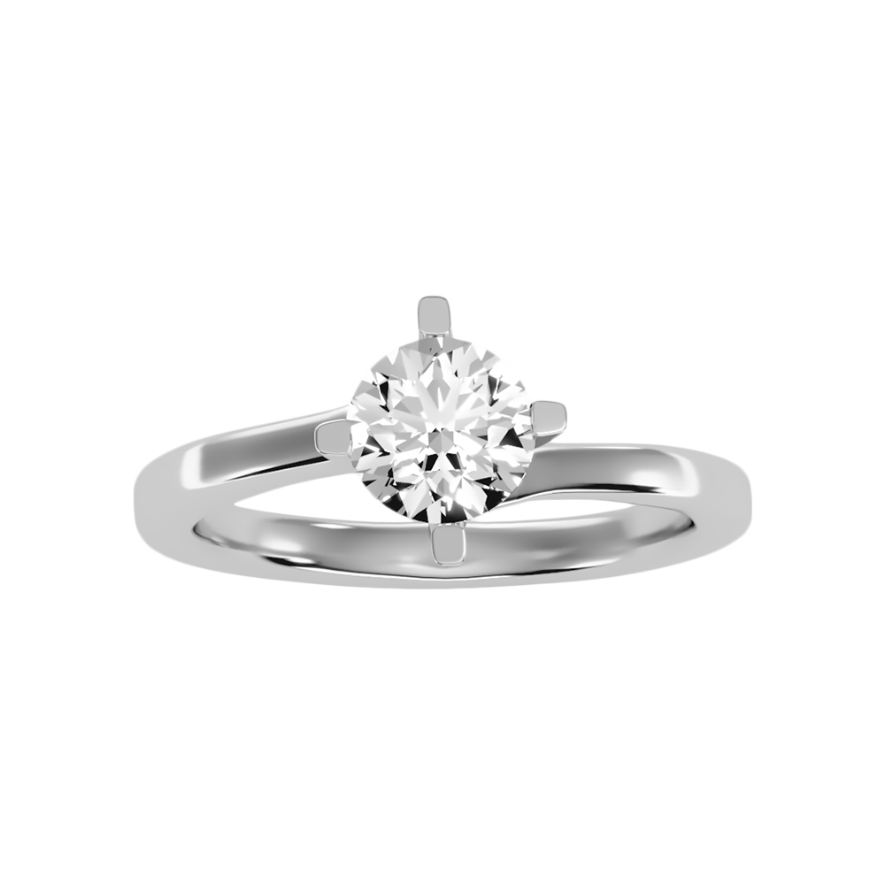Lithe Solitaire Ring In 925 Sterling Silver - Three