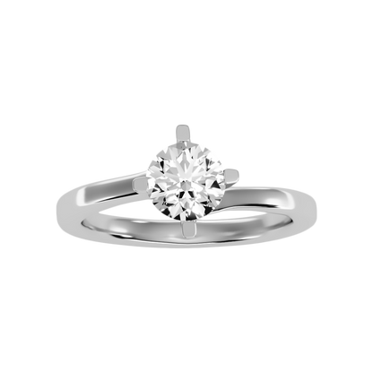 Lithe Solitaire Ring In 925 Sterling Silver - Three