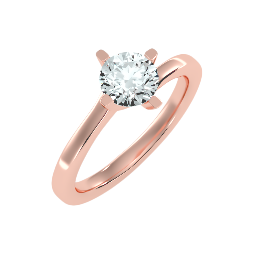 Lithe Solitaire Ring In 925 Sterling Silver - Five