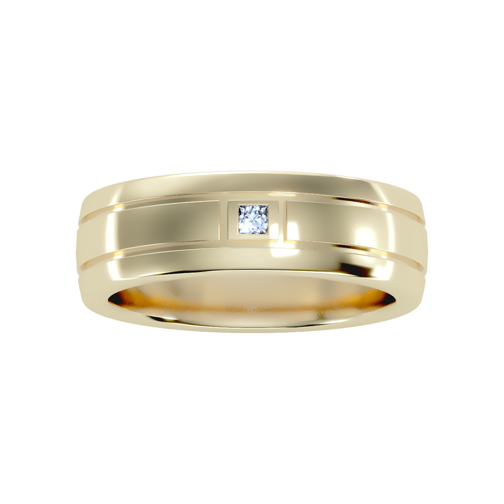 Lit Men's Band In 925 Sterling Silver - Ten