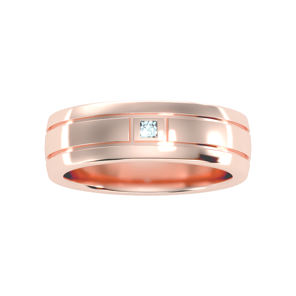 Lit Men's Band In 925 Sterling Silver - Two