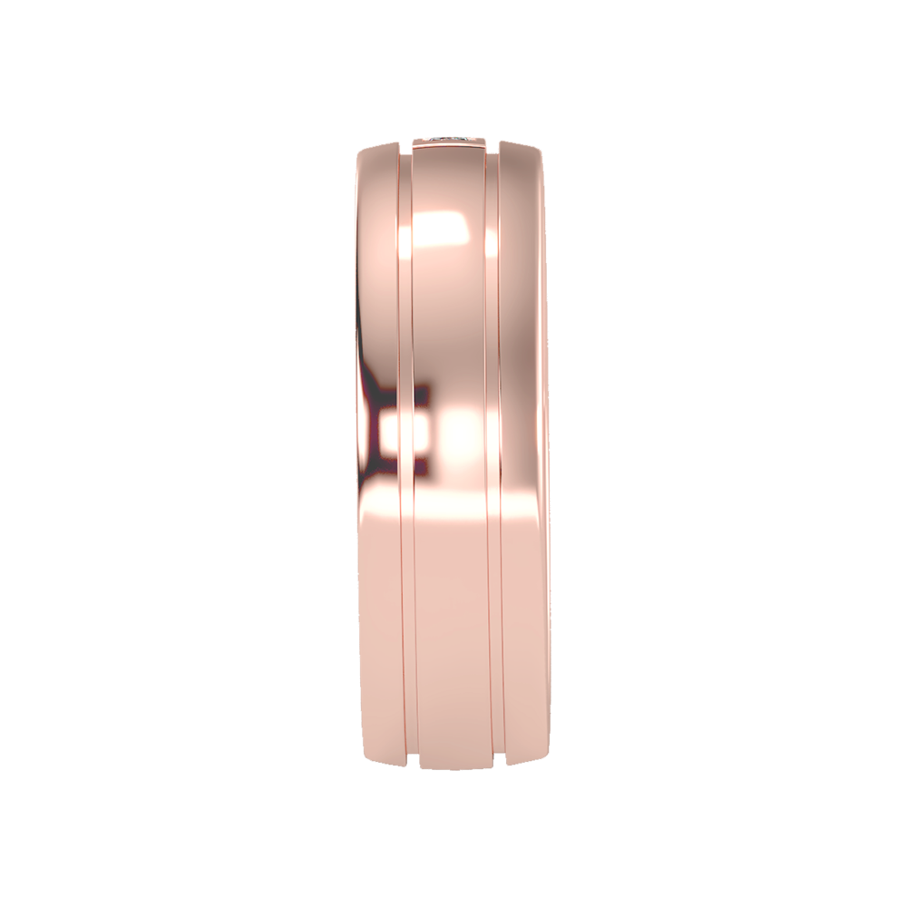 Lit Men's Band In 925 Sterling Silver - Three