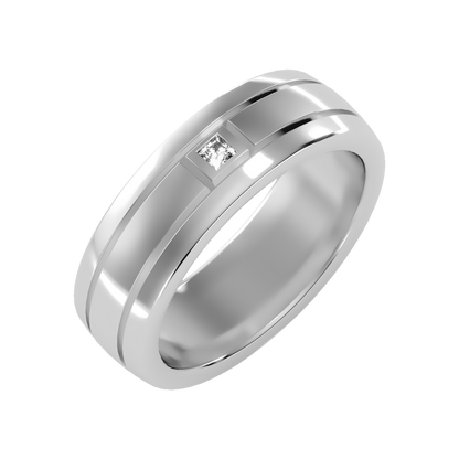 Lit Men's Band In 925 Sterling Silver - Five