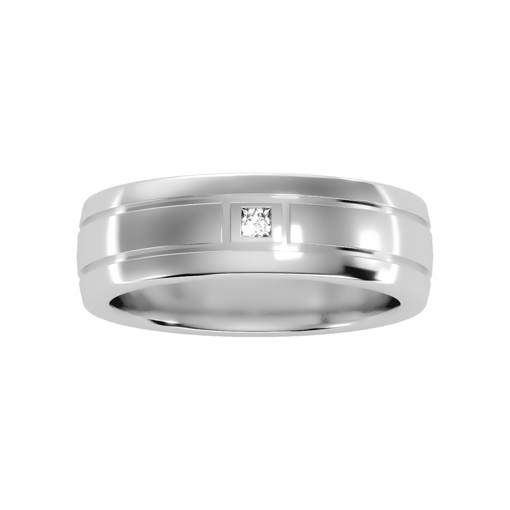 Lit Men's Band In 925 Sterling Silver - Six