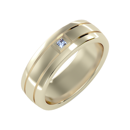 Lit Men's Band In 925 Sterling Silver - Nine