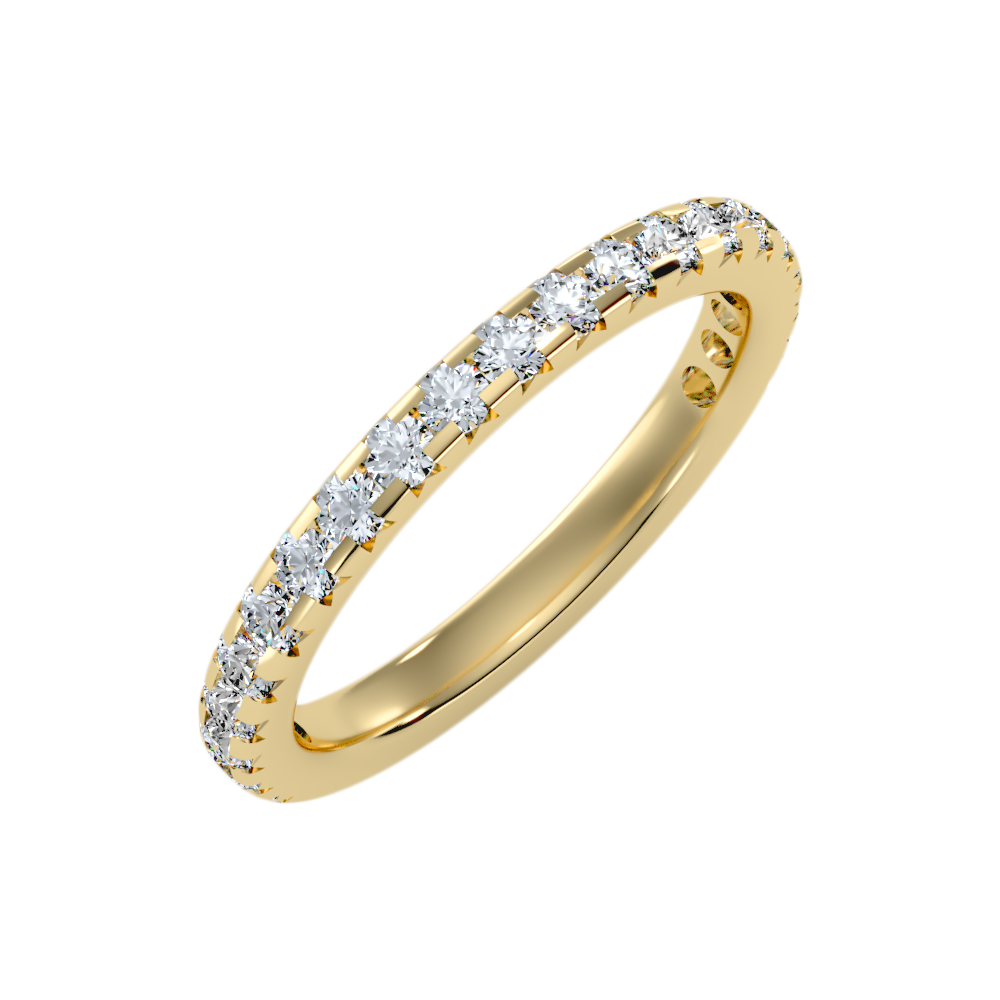 Lively Half Eternity Wedding Band In 925 Sterling Silver - Ten