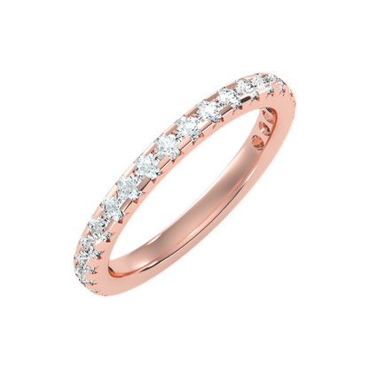 Lively Half Eternity Wedding Band In 925 Sterling Silver - Two