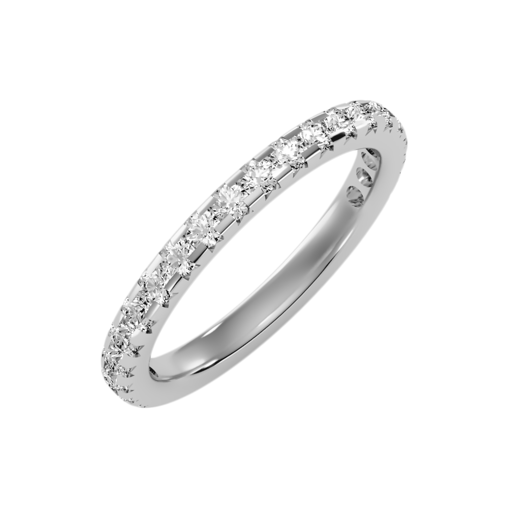 Lively Half Eternity Wedding Band In 925 Sterling Silver - Six